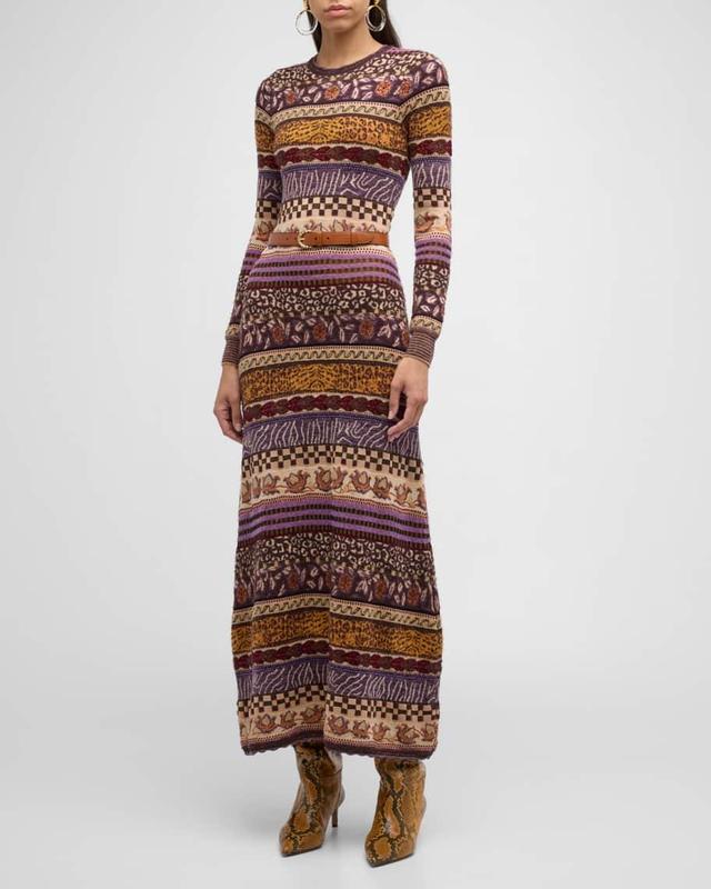 Paloma Multi-Print Wool-Blend Midi Dress Product Image