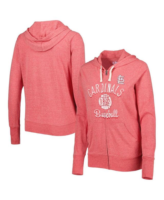 Womens Touch Red St. Louis Cardinals Training Camp Tri-Blend Full-Zip Hoodie Product Image