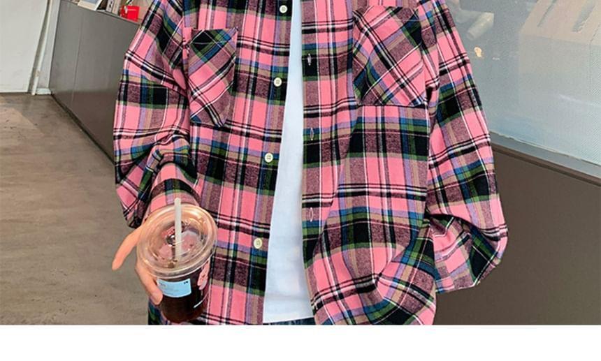 Long-Sleeve Plaid Shirt Product Image