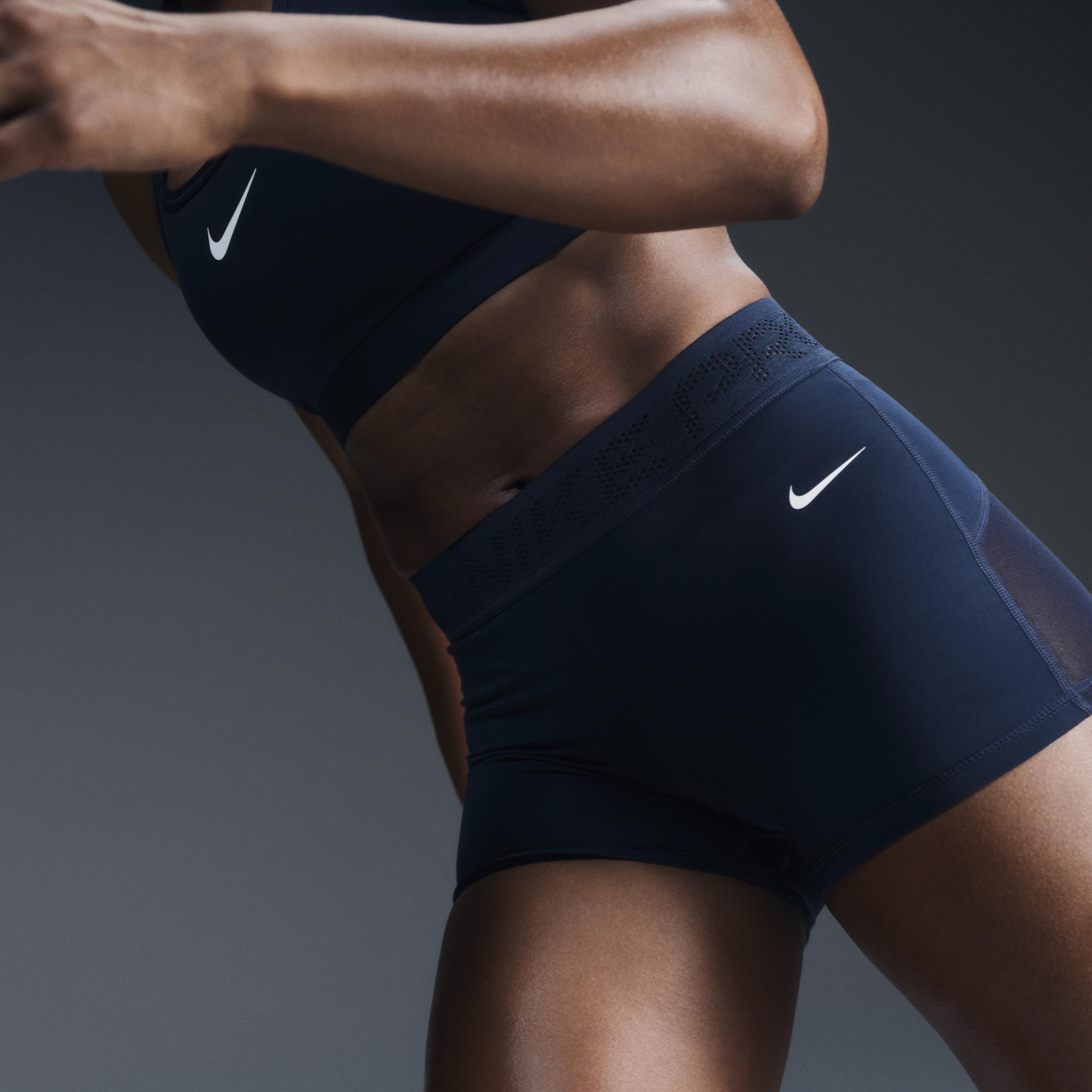 Women's Nike Pro Mid-Rise 3" Mesh-Paneled Shorts Product Image