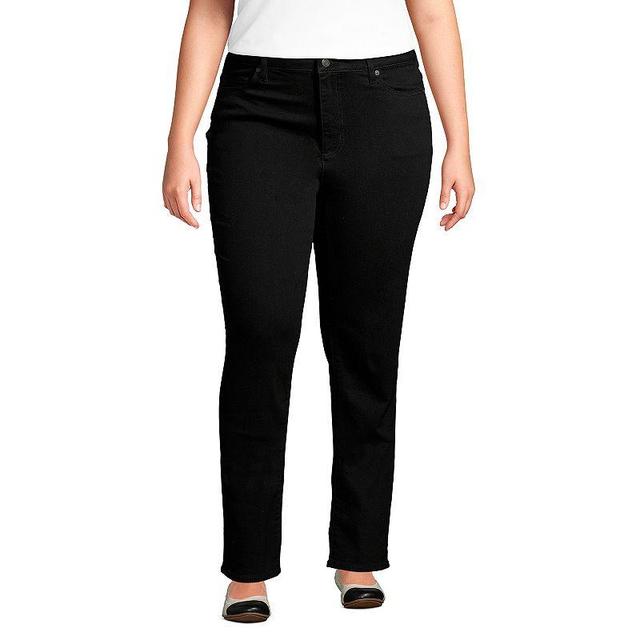 Plus Size Lands End Midrise Straight-Leg Jeans, Womens Product Image