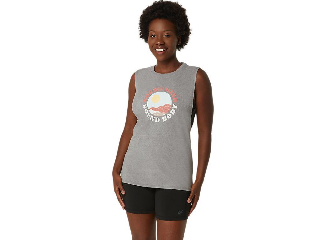 Women's ASICS Sun In The Sky Slogan Muscle Tee Product Image