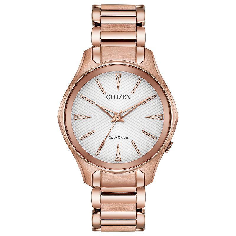 Citizen Womens Eco-Drive Moderna Rose Tone Stainless Steel Bracelet Watch Rosegold Product Image