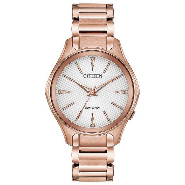 Citizen Womens Eco-Drive Moderna Rose Tone Stainless Steel Bracelet Watch Gold Product Image