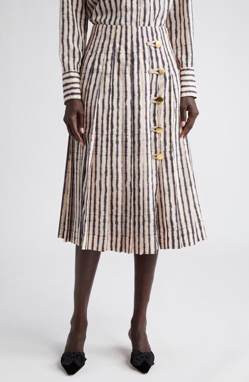 Tullius Tie-Dye Striped Button-Front Midi Skirt Product Image