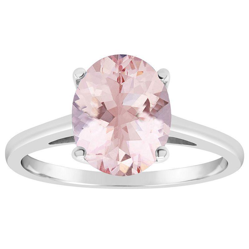 Alyson Layne 14k Gold Oval Morganite Solitaire Ring, Womens 14k White Gold Product Image