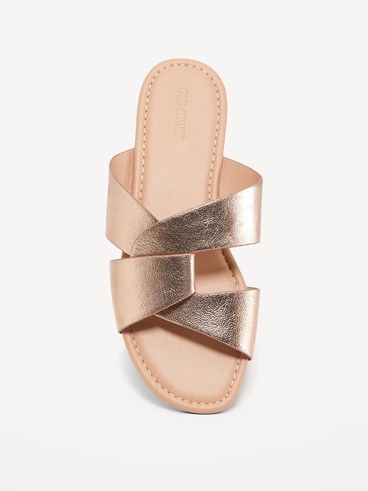 Faux-Leather Link Strap Sandals Product Image