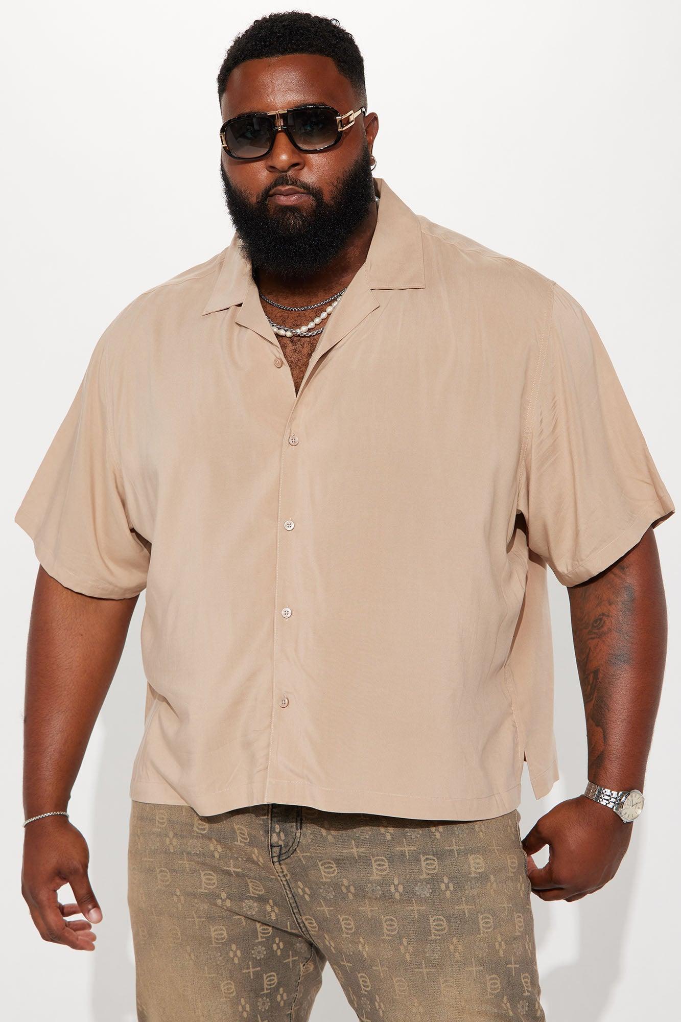 Dawson Relaxed Short Sleeve Cuban Shirt - Taupe Product Image