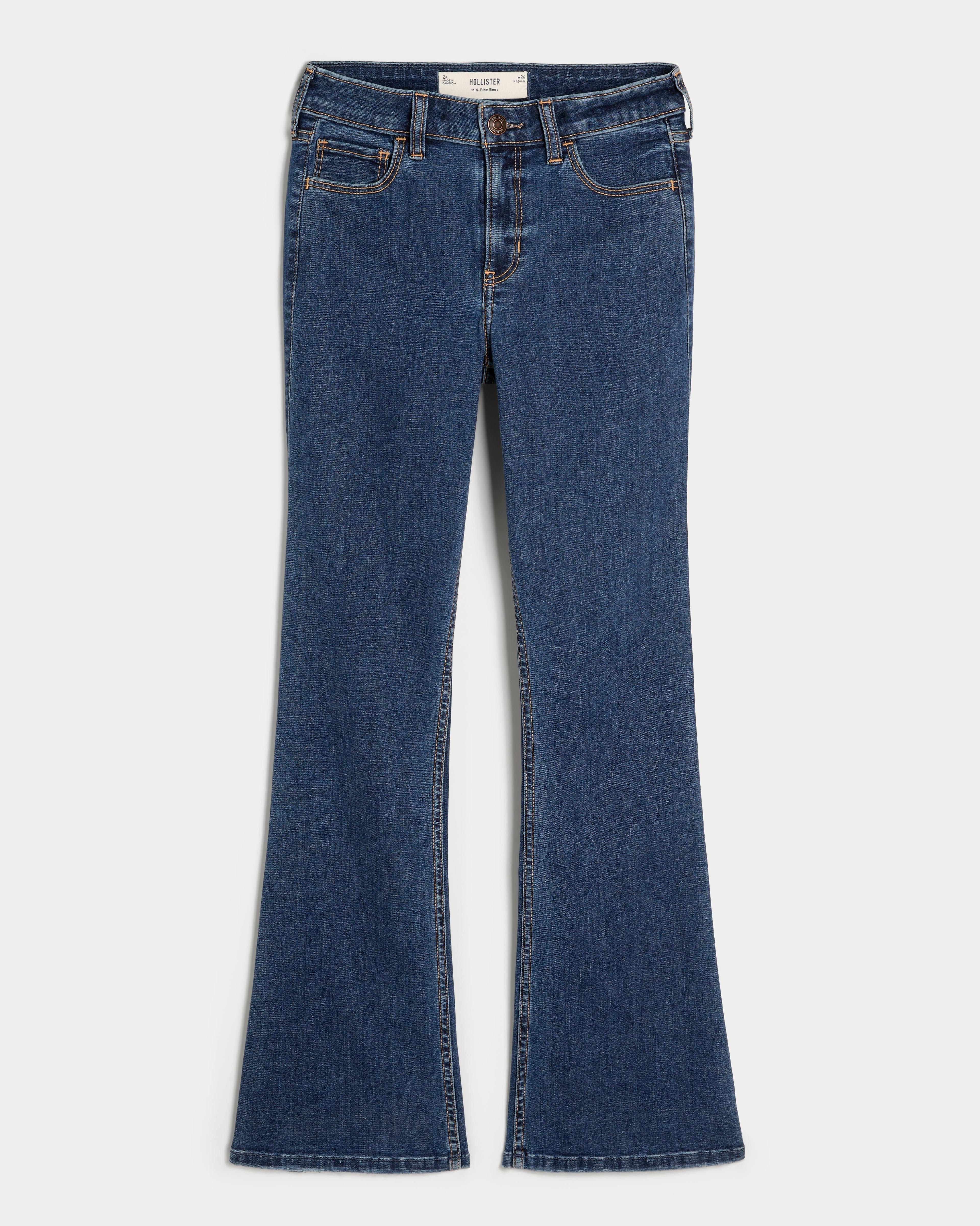 Mid-Rise Medium Wash Boot Jeans Product Image