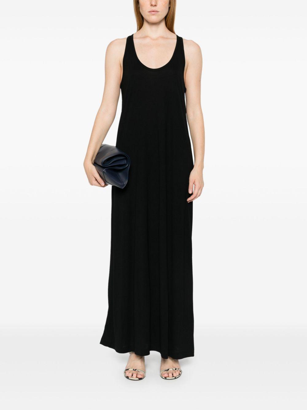 TOTÊME Scoop-neck Sleeveless Sable Maxi Dress In 200 Black Product Image