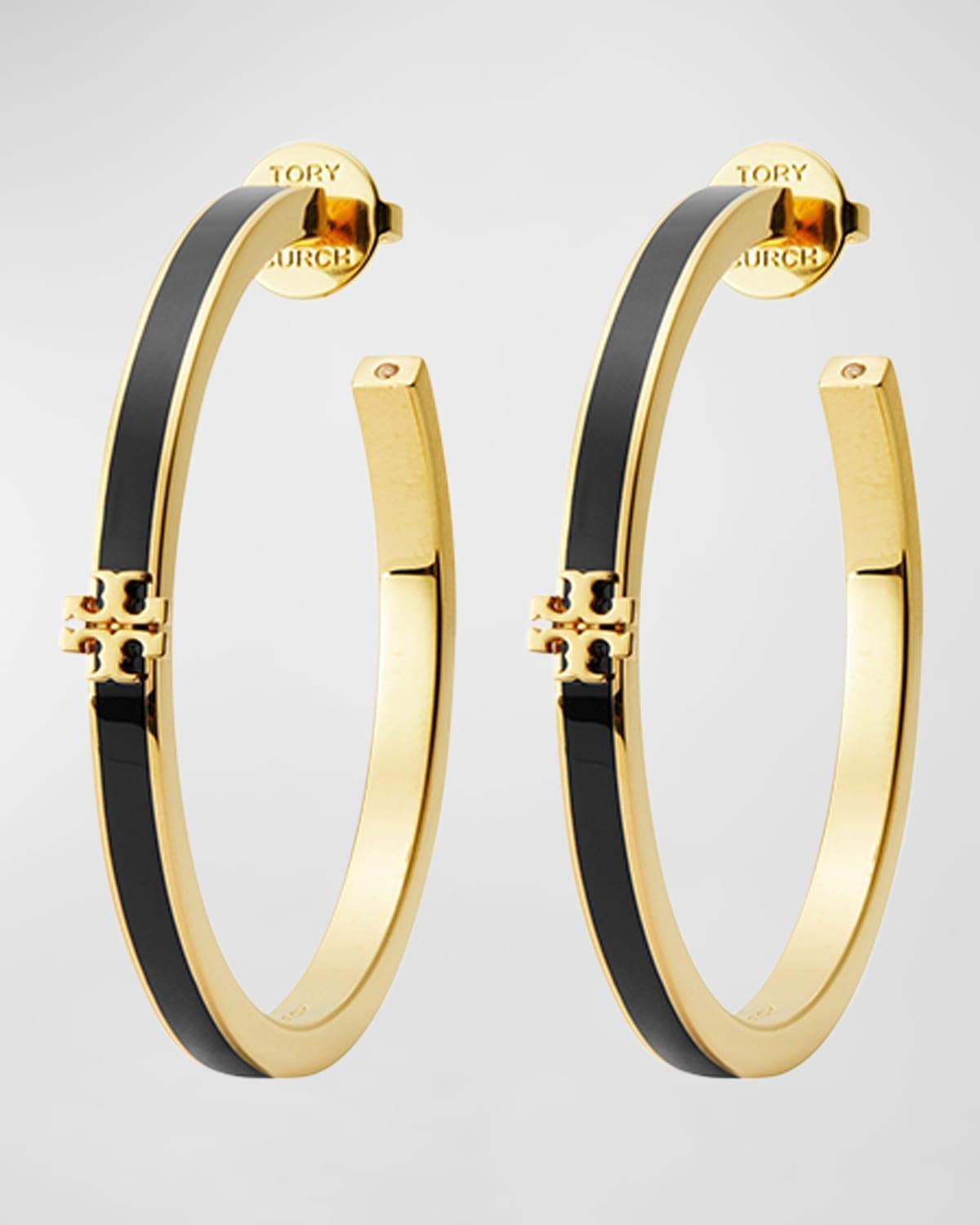 Tory Burch Kira Enamel Hoop Earrings Product Image