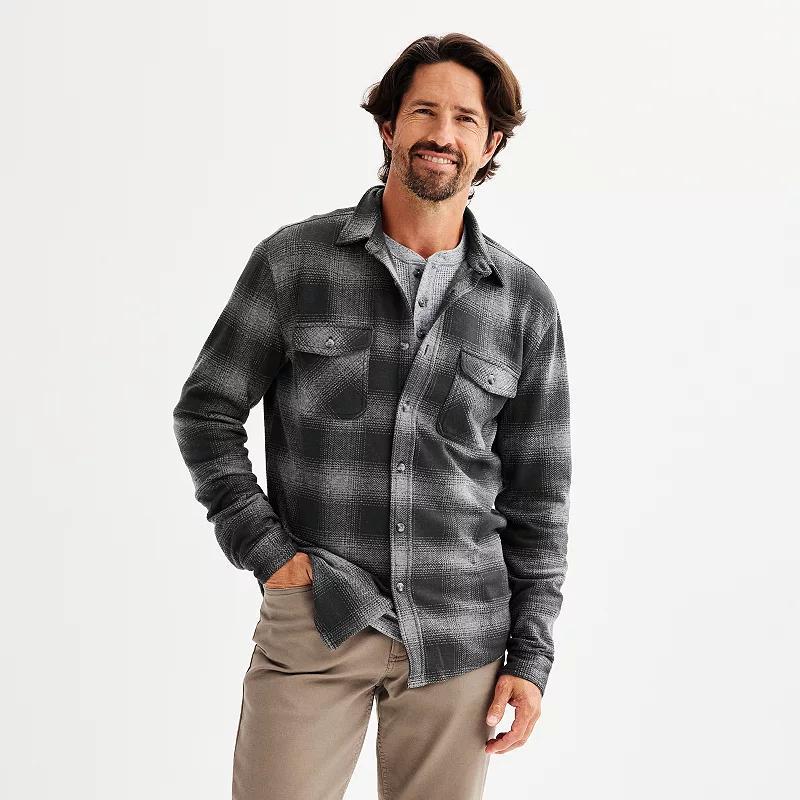 Mens Sonoma Goods For Life Long Sleeve Knit Button-Up Shirt Product Image