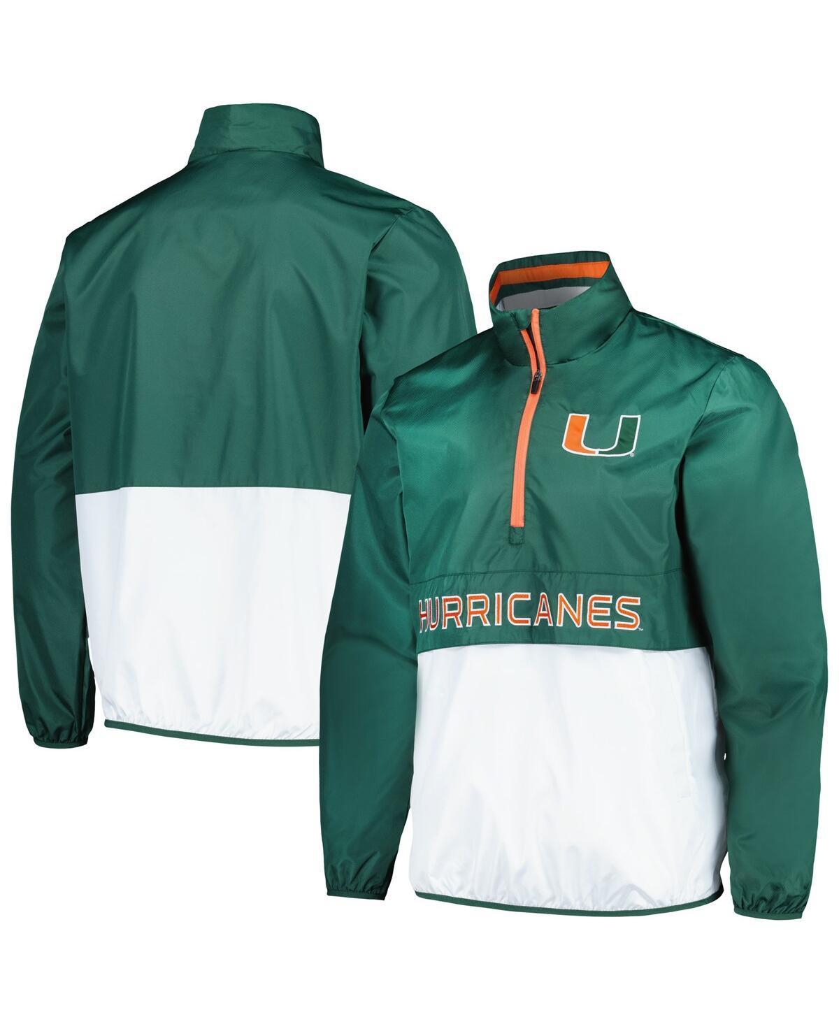 G-iii Sports by Carl Banks Mens Green Miami Hurricanes CornermanHalf-Zip Top Product Image