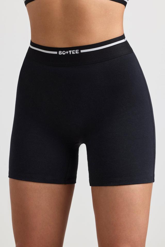 High-Waist Mini Shorts in Black Female Product Image