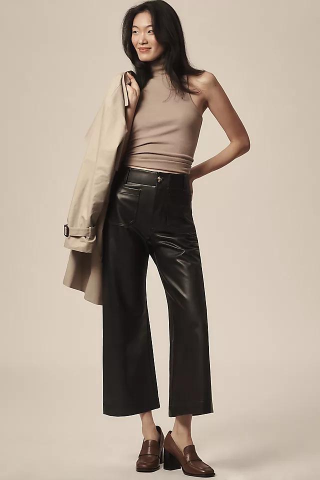 The Colette Cropped Wide-Leg Pants by Maeve: Faux Leather Edition Product Image