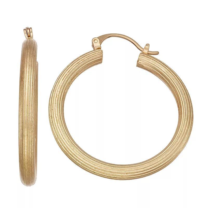 Sonoma Goods For Life Texture Hoop Earrings, Womens, Gold Product Image