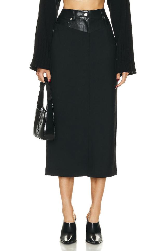 Helmut Lang Garter Midi Skirt Black. (also in ). Product Image