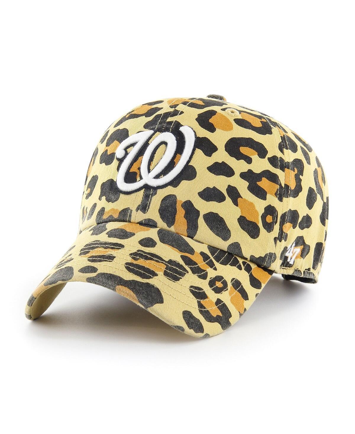 Womens 47 Washington Nationals Tan Cheetah Clean Up Adjustable Hat Product Image