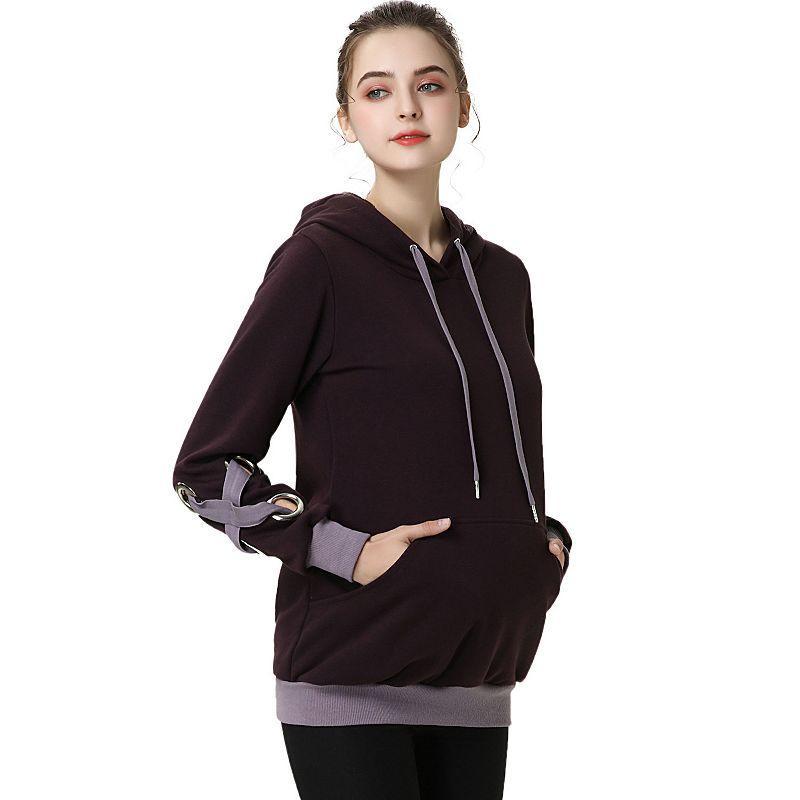 Maternity Pokkori Active Hoodie, Womens Purple Product Image