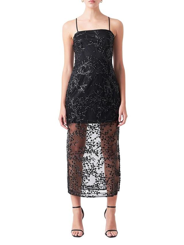 endless rose Womens Sequins Embroidered Cocktail Dress Product Image