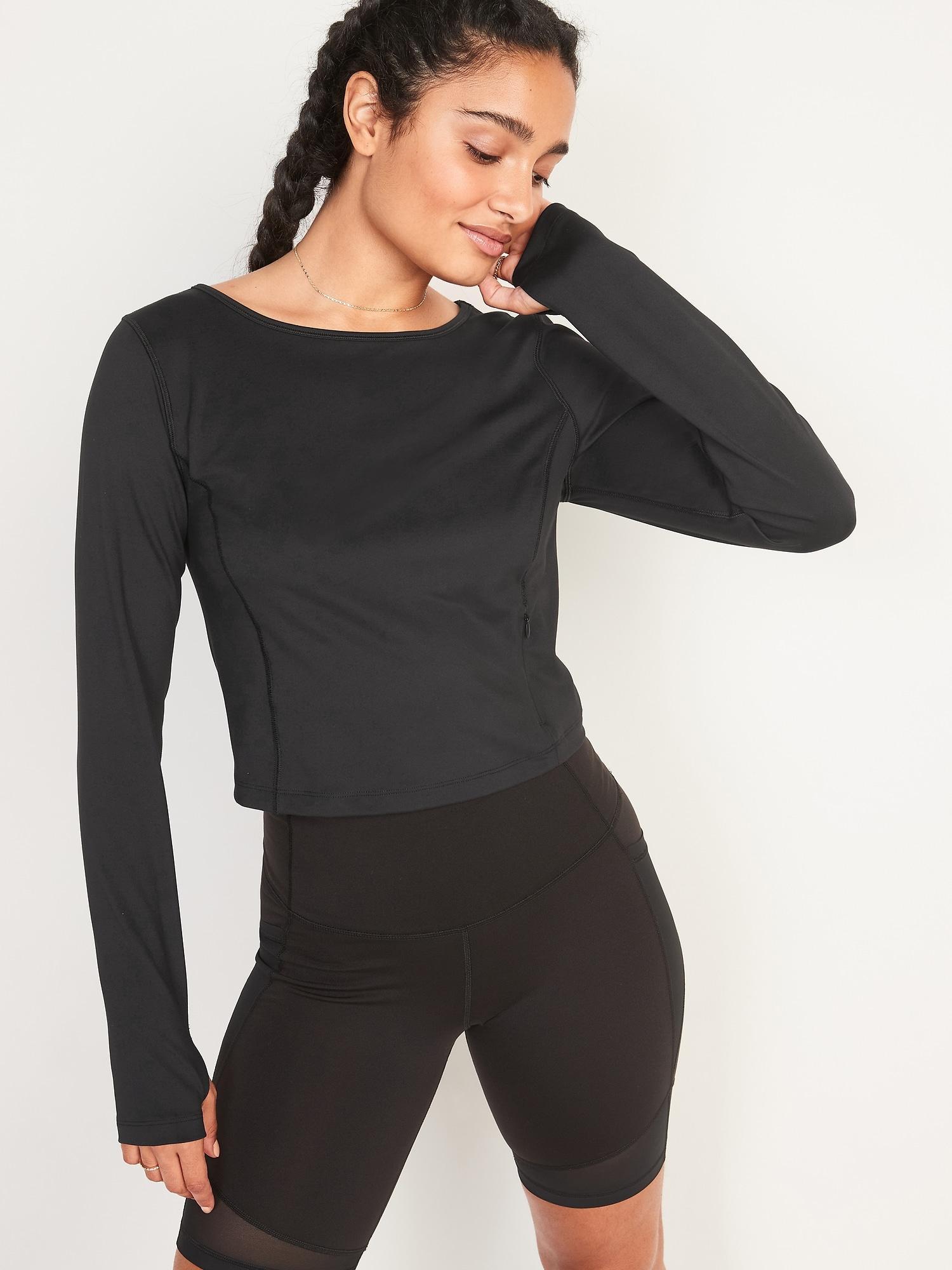 PowerSoft Long-Sleeve Cropped Performance Top for Women Product Image