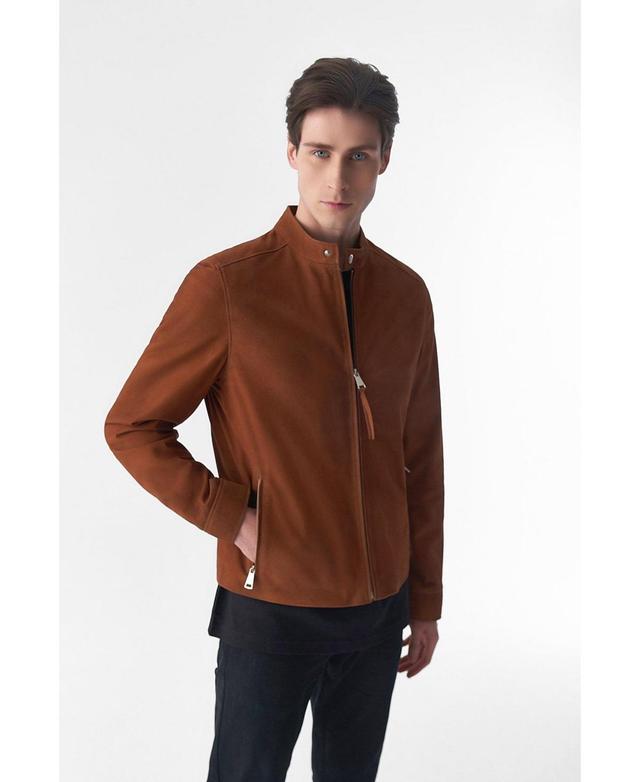 Mens Genuine Leather Casual Jacket Tan Product Image