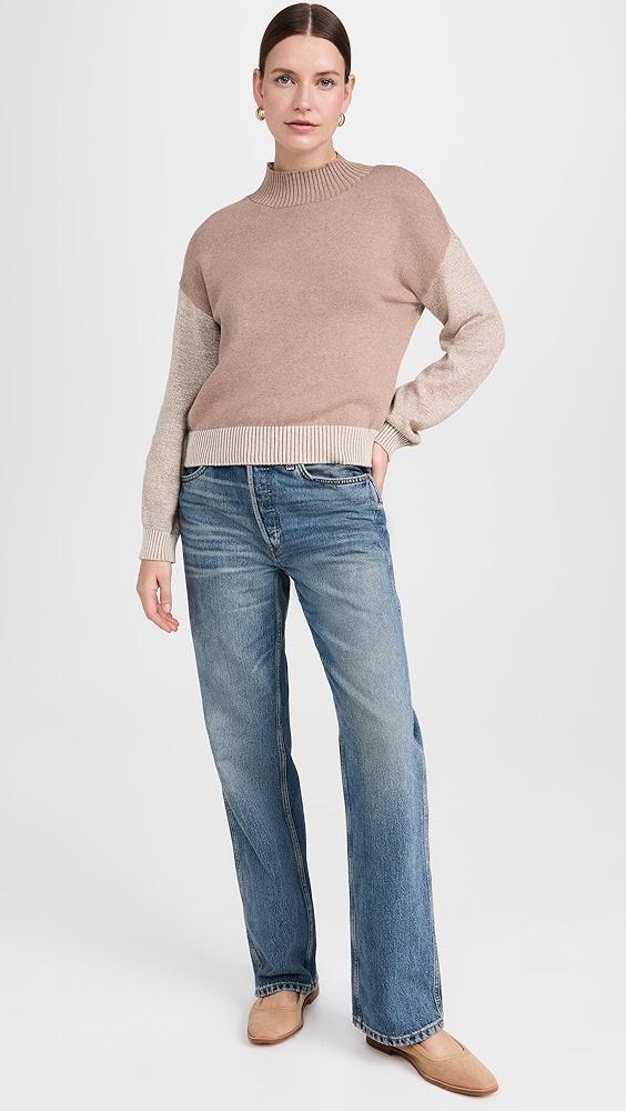 MONROW Cotton Cashmere Funnel Sweater | Shopbop product image