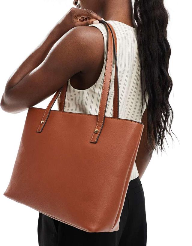 ASOS DESIGN easy tote bag in tan Product Image