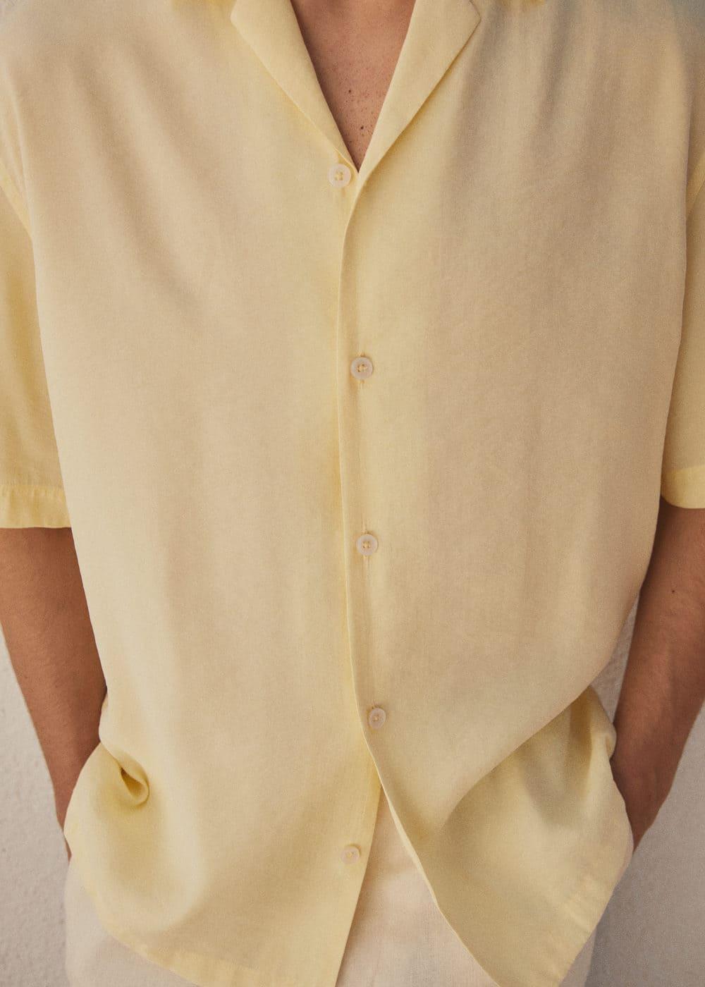 Mango Mens Bowling Collar Modal Shirt Product Image