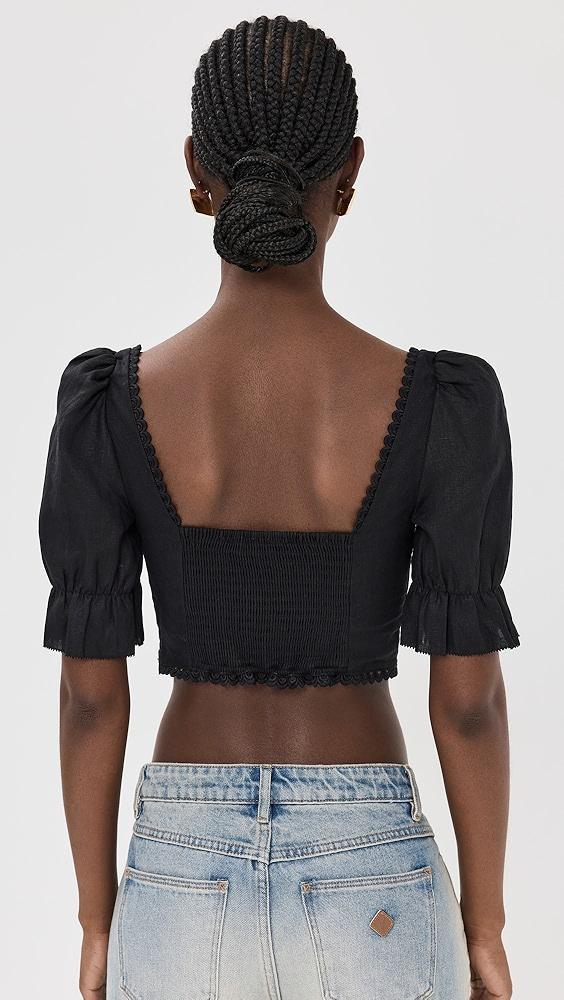 Reformation Simmie Linen Top | Shopbop Product Image