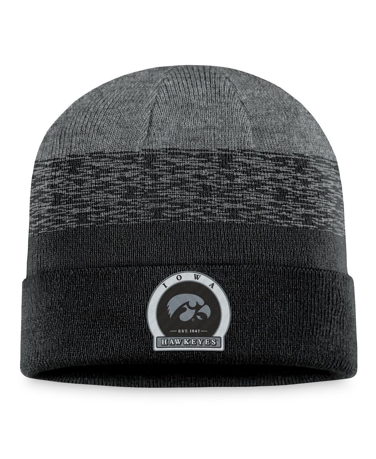 Mens Top of the World Heather Black Iowa Hawkeyes Frostbite Cuffed Knit Hat Product Image