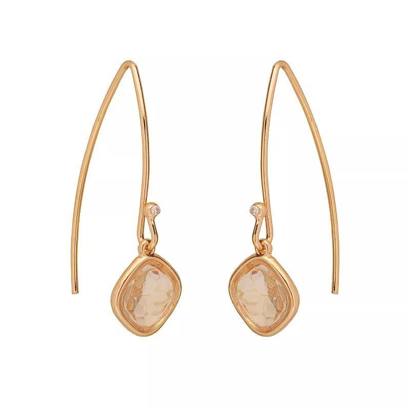 LC Lauren Conrad Gold Tone Simulated Crystal Nickel Free Drop Earrings, Womens Product Image