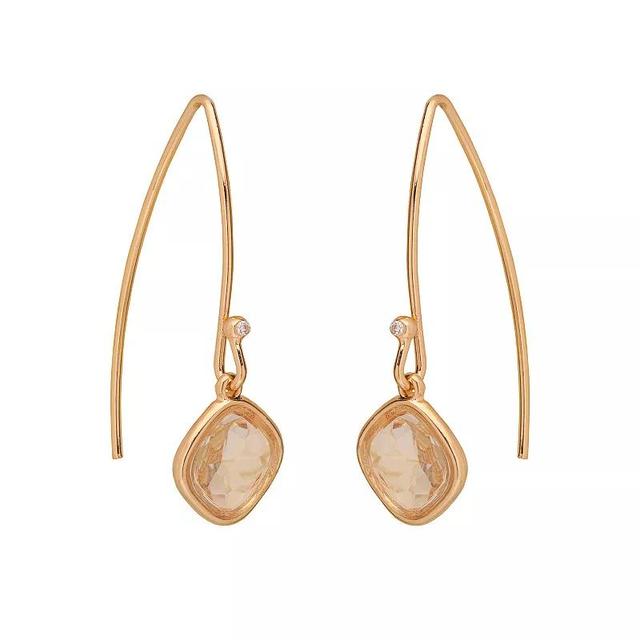 LC Lauren Conrad Gold Tone Simulated Crystal Nickel Free Drop Earrings, Womens Product Image