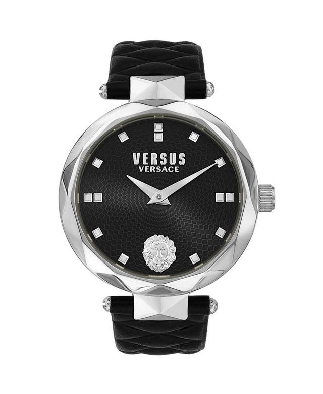 Versus Versace Womens Two-Hand Quartz Covent Garden Black Leather Strap 36mm Product Image