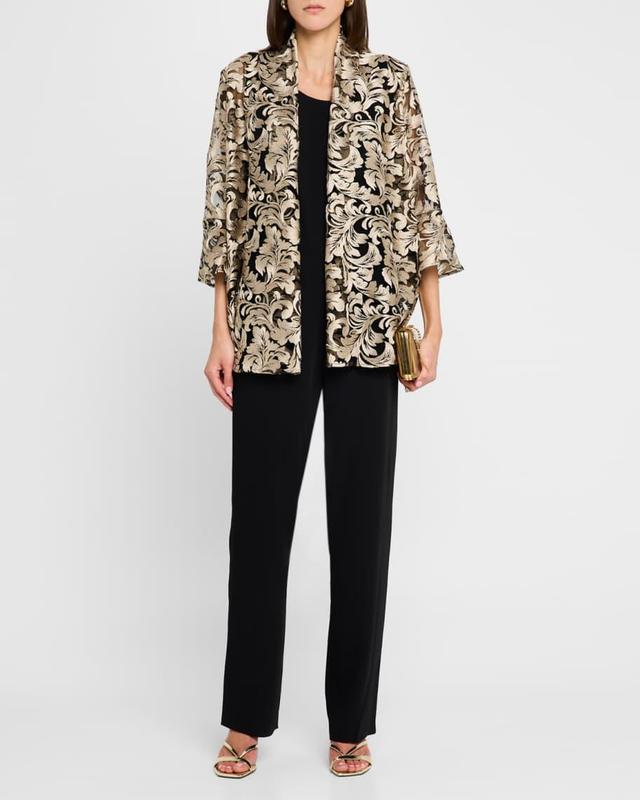 Open-Front Embroidered Lace Jacket Product Image