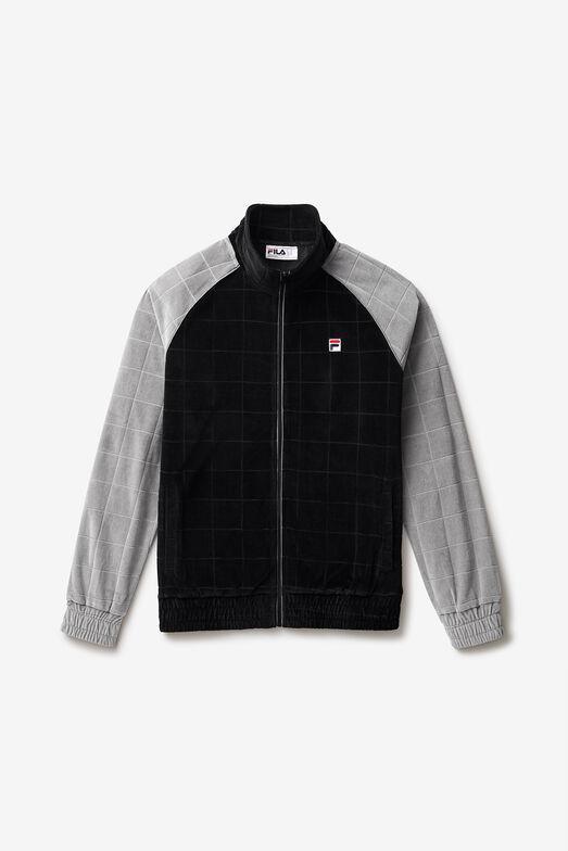 Ivy League Debossed Check Velour Jacket Product Image