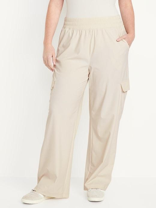 High-Waisted SleekTech Wide-Leg Cargo Pants Product Image