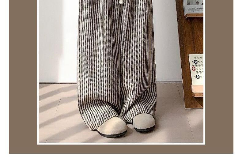 Mid Waist Striped Wide Leg Pants Product Image