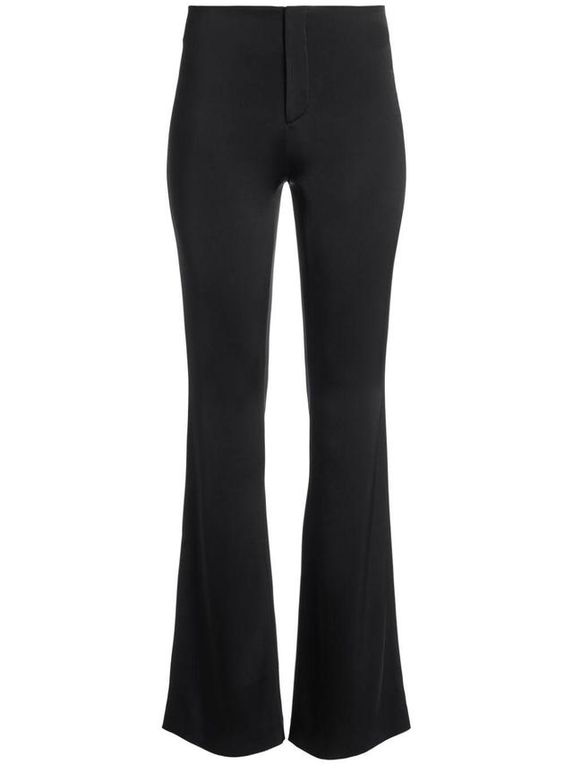 ALICE AND OLIVIA Teeny Flared Satin Trousers In Black Product Image