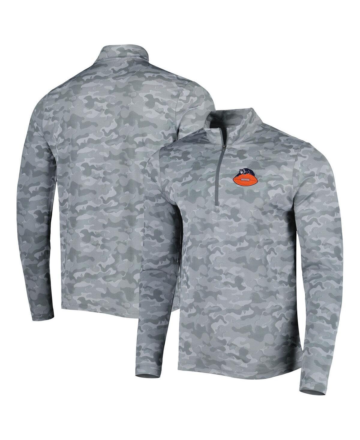 Mens Antigua Gray Chicago Bears Brigade Throwback Quarter-Zip Top Product Image