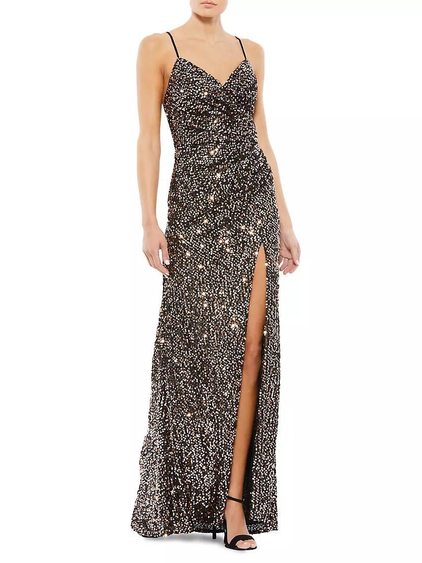 Ieena Sequined Wrap Gown Product Image