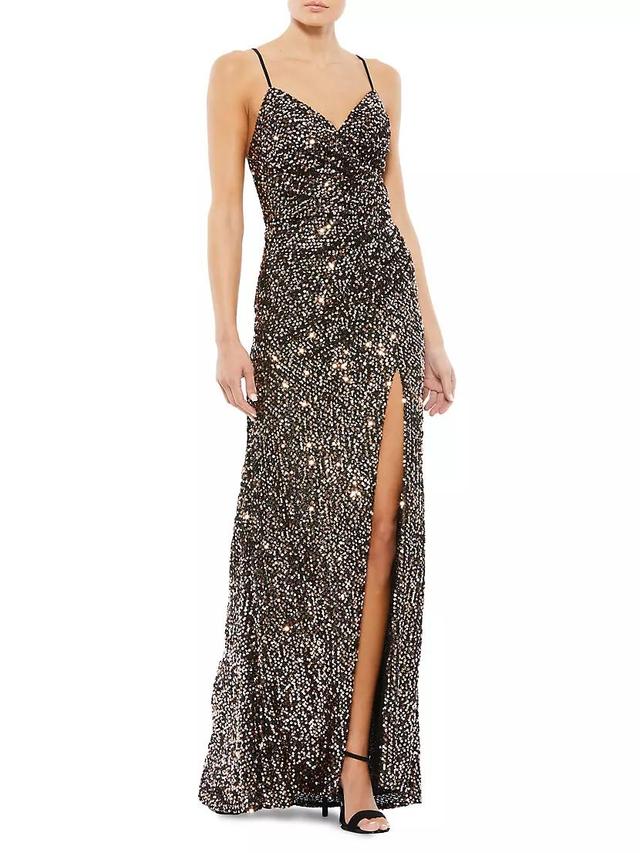 Ieena Sequined Wrap Gown Product Image