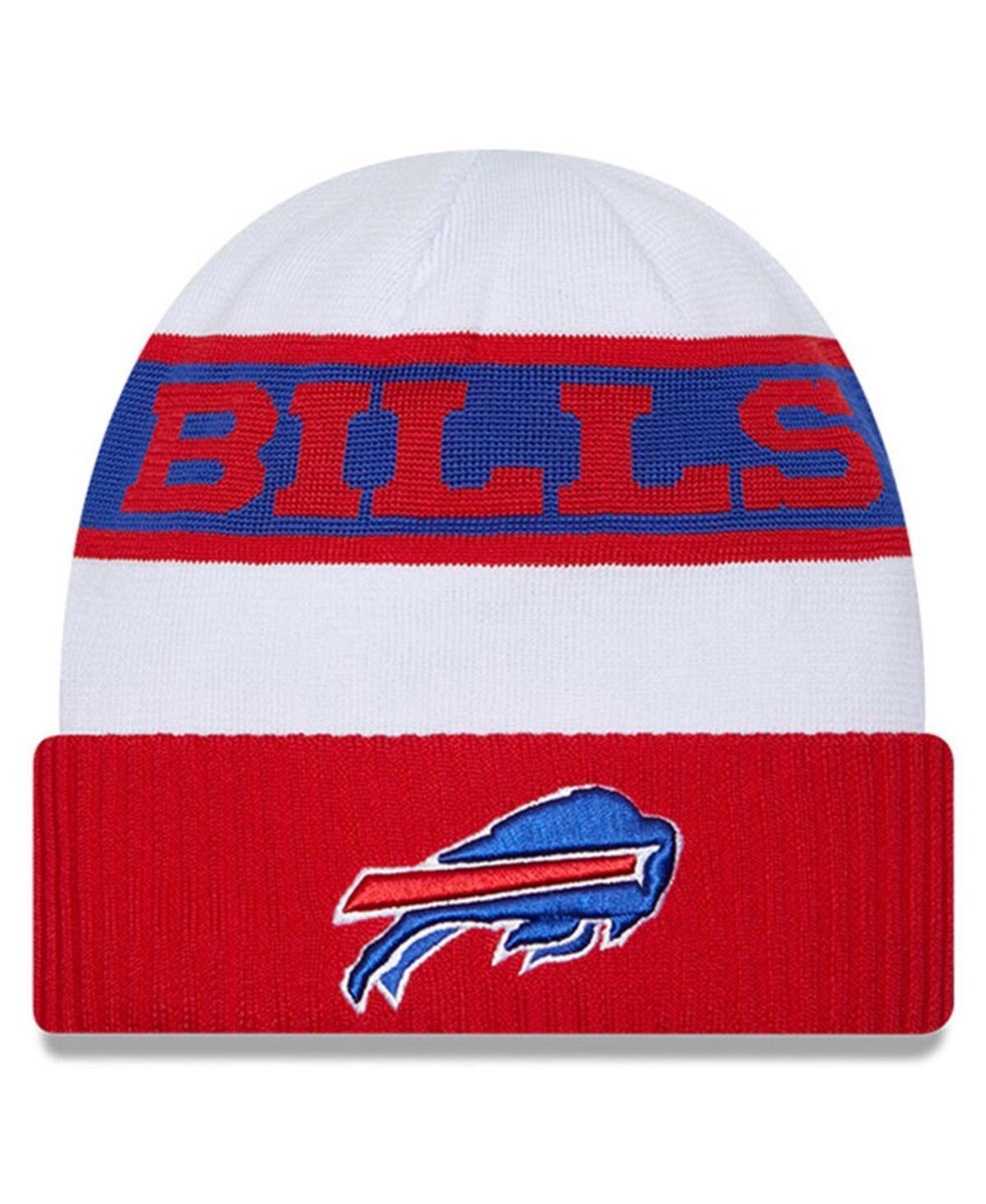 Mens New Era White Buffalo Bills 2023 Sideline Tech Cuffed Knit Hat - White Product Image