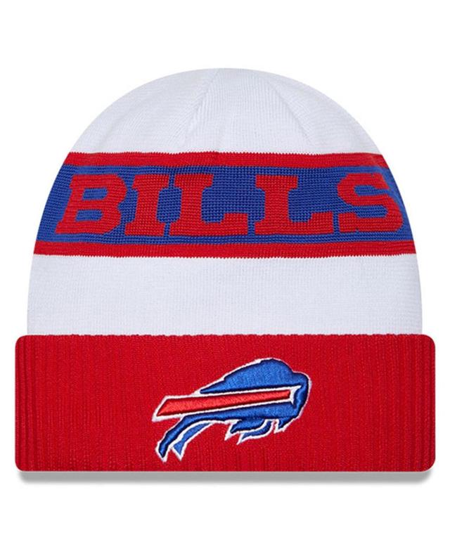 Mens New Era White Buffalo Bills 2023 Sideline Tech Cuffed Knit Hat - White Product Image