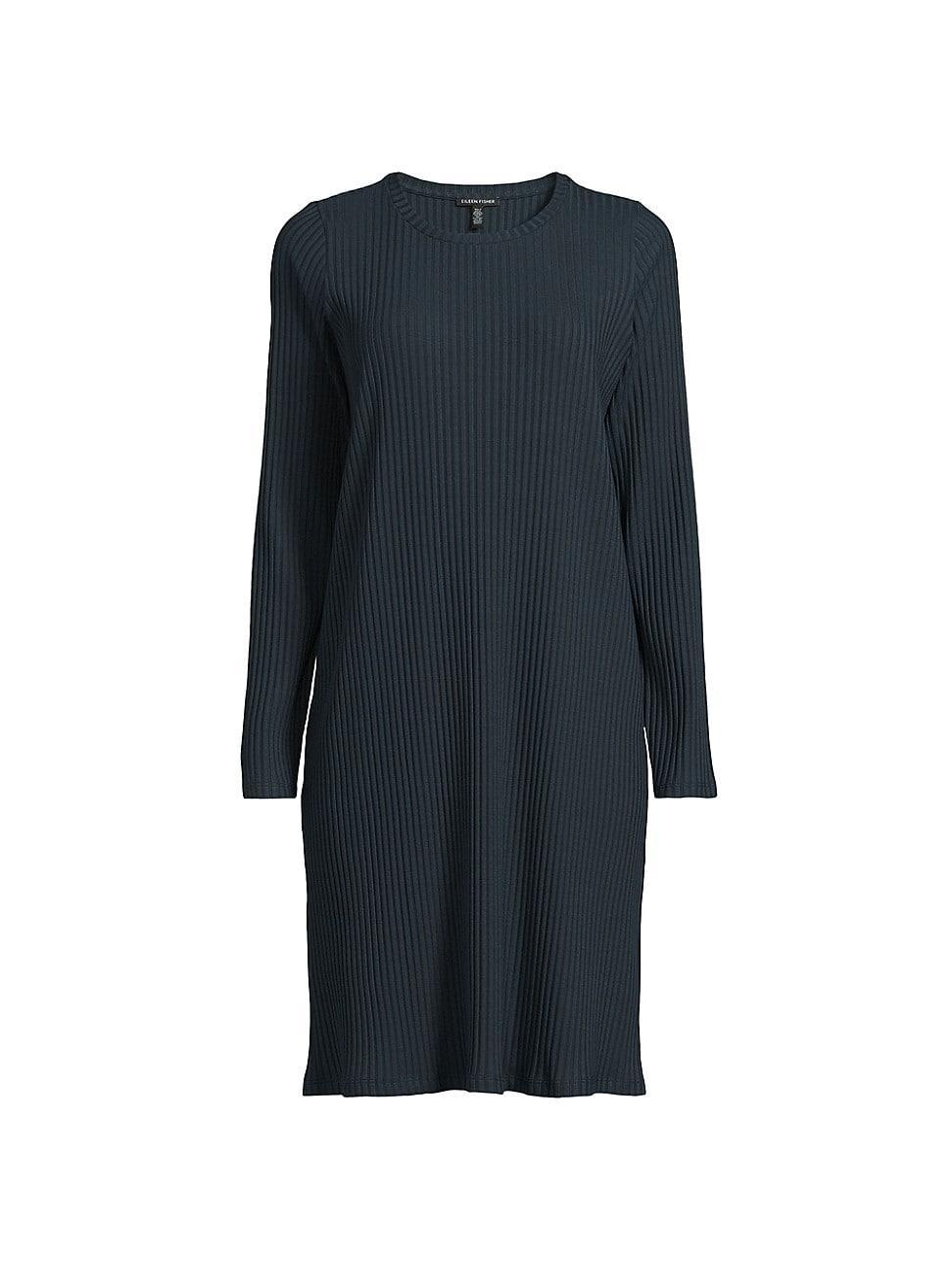 Womens Crewneck Ribbed Midi-Dress Product Image