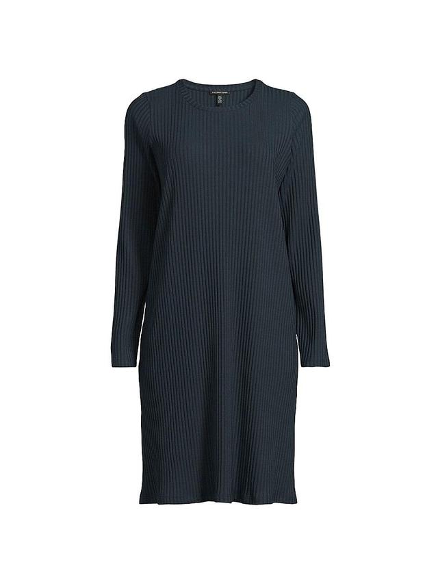 Womens Crewneck Ribbed Midi-Dress Product Image