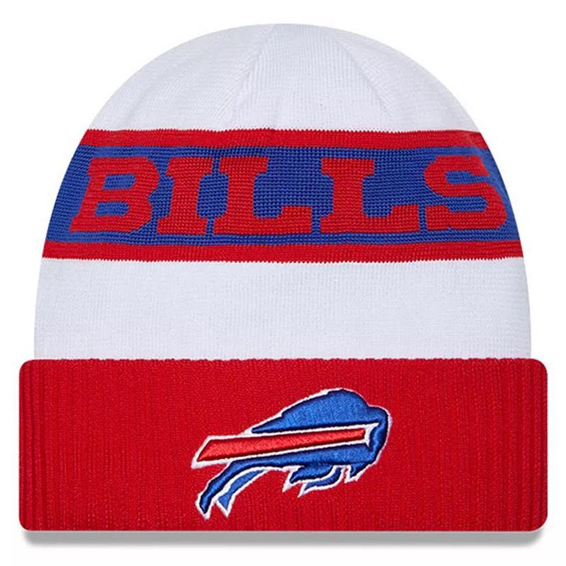 Mens New Era /Red Buffalo Bills 2023 Sideline Tech Cuffed Knit Hat Product Image