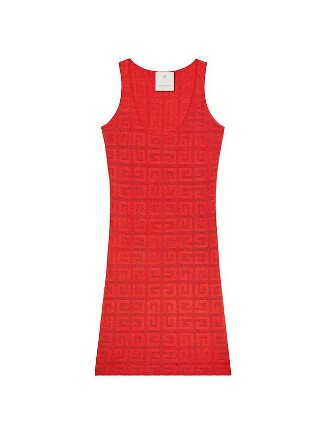 Womens Sleeveless Monogrammed Knit Minidress Product Image