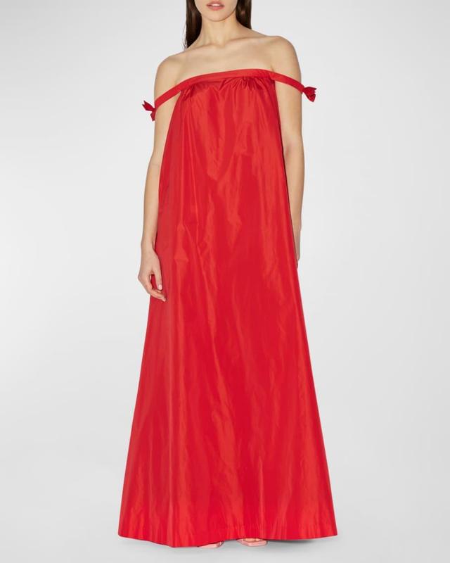 Brigitte Bow Off-The-Shoulder Gown Product Image