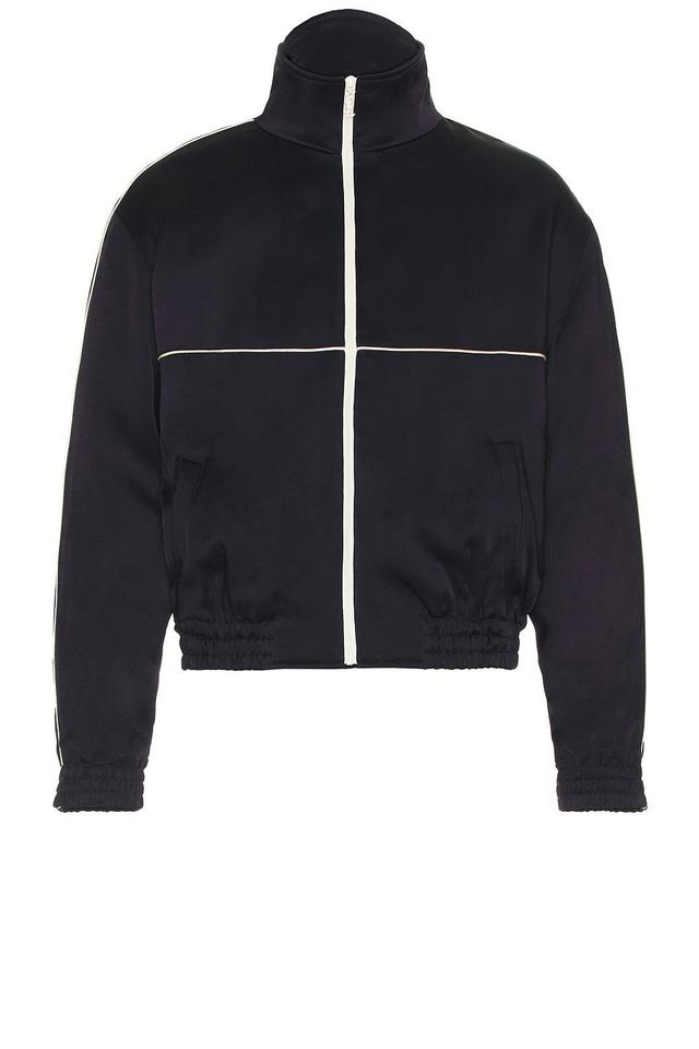 Saint Laurent Teddy Satin Jacket in Navy Product Image